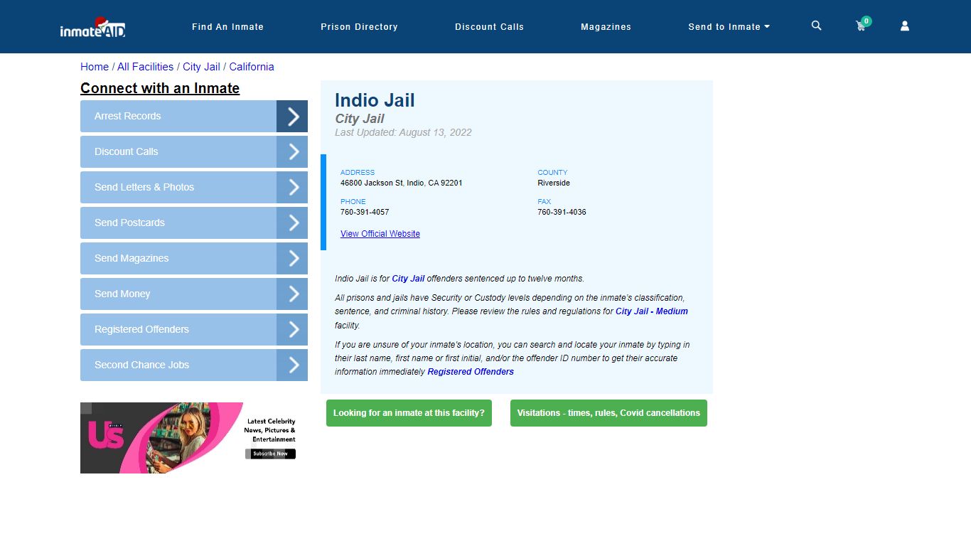 Indio Jail | Inmate Locator