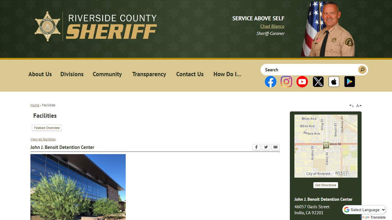 Facilities • Riverside County Sheriff, CA • CivicEngage